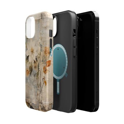 Vintage Floral Collage - MagSafe iPhone Case, Elegant & Protective - BOGO Cases