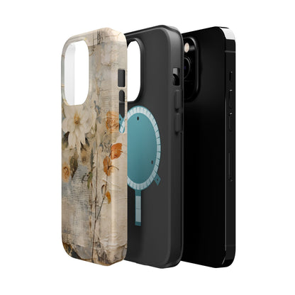 Vintage Floral Collage - MagSafe iPhone Case, Elegant & Protective - BOGO Cases