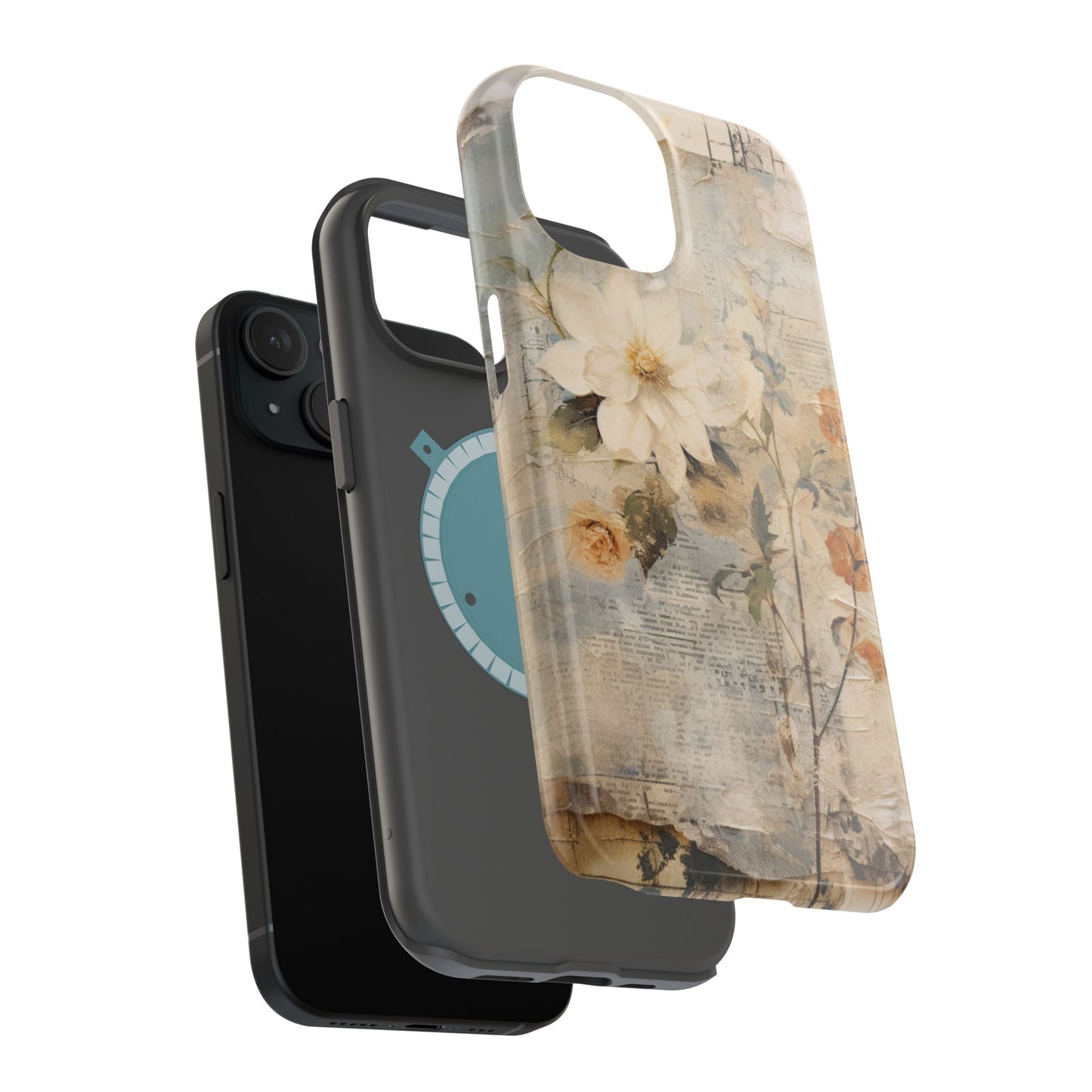 Vintage Floral Collage - MagSafe iPhone Case, Elegant & Protective - BOGO Cases