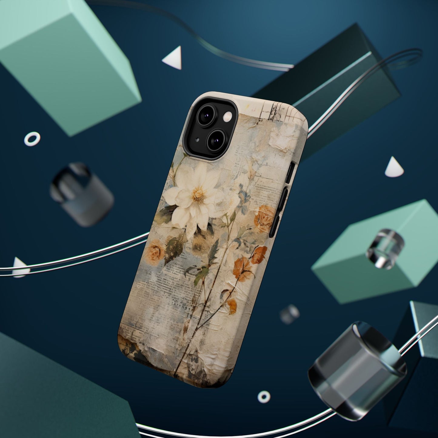 Vintage Floral Collage - MagSafe iPhone Case, Elegant & Protective - BOGO Cases