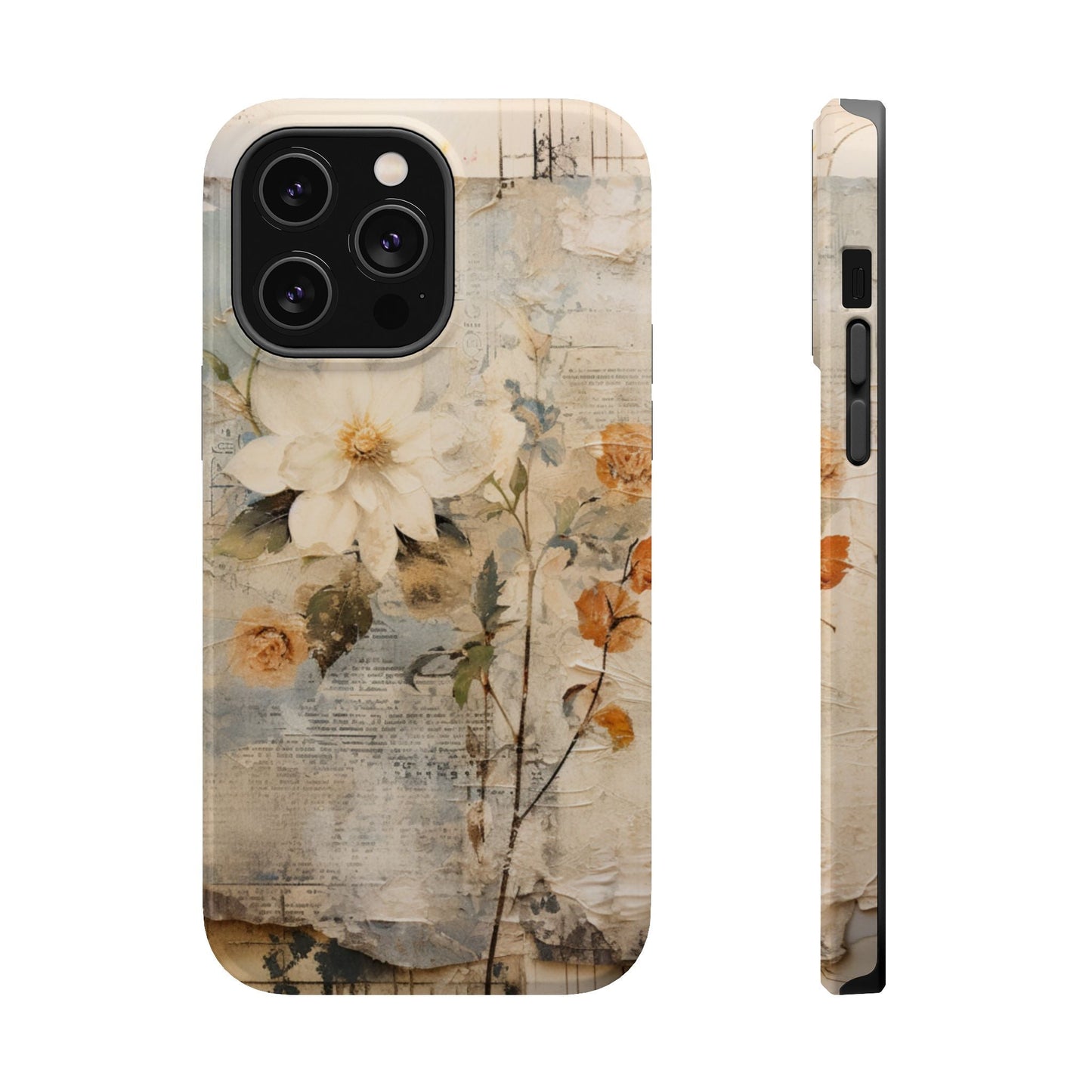 Vintage Floral Collage - MagSafe iPhone Case, Elegant & Protective - BOGO Cases