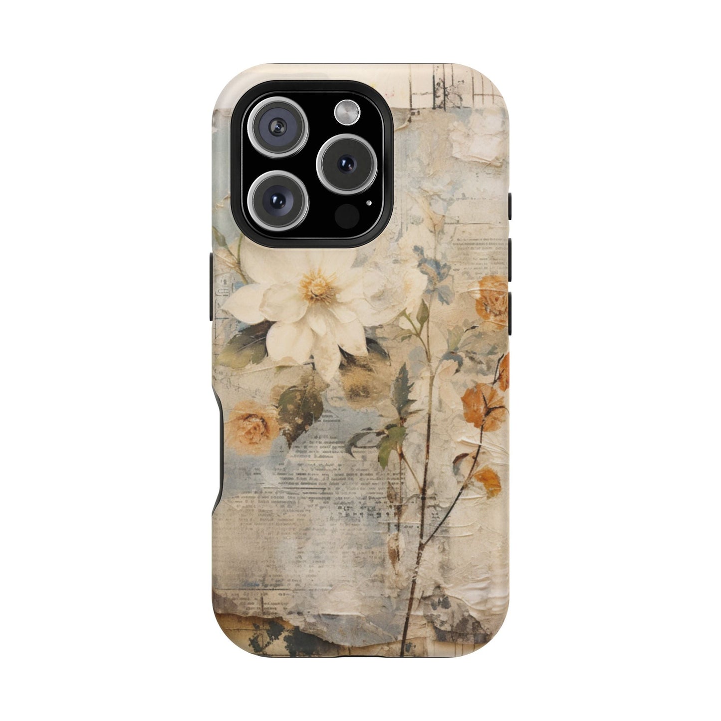 Vintage Floral Collage - MagSafe iPhone Case, Elegant & Protective - BOGO Cases
