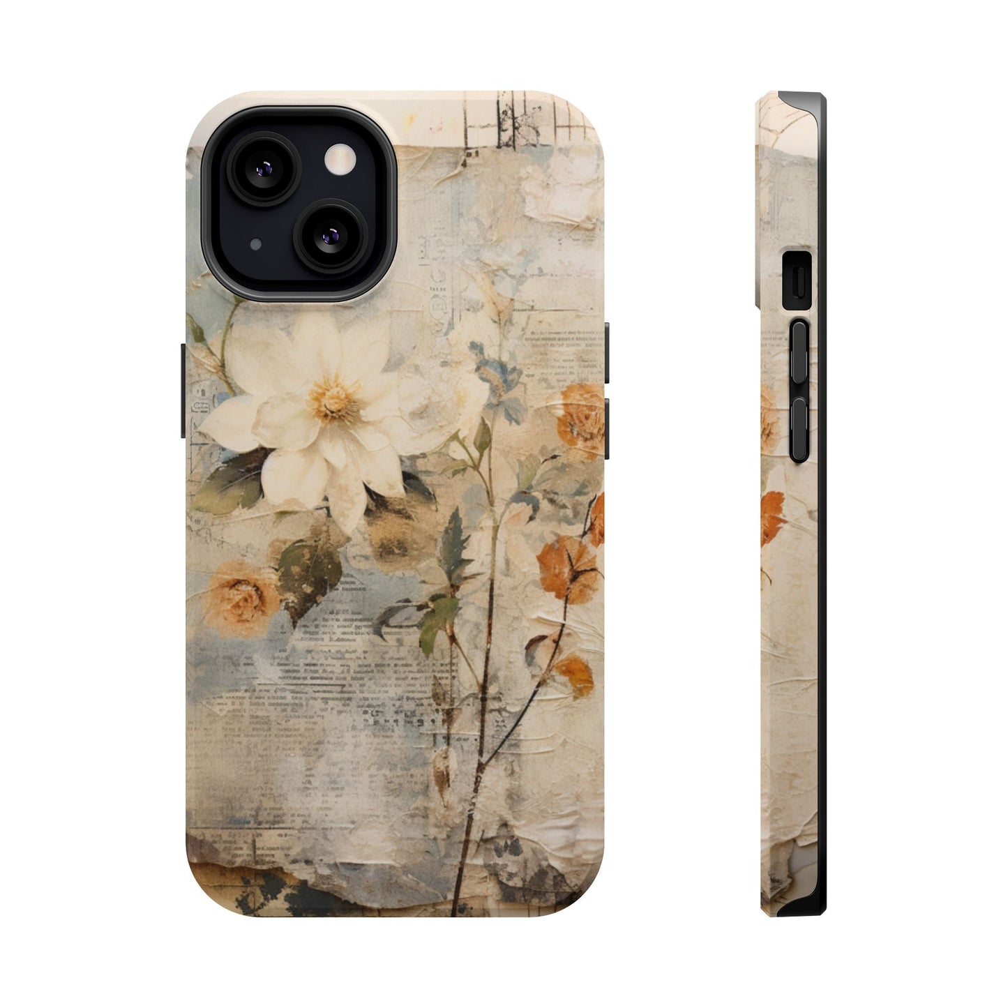 Vintage Floral Collage - MagSafe iPhone Case, Elegant & Protective - BOGO Cases