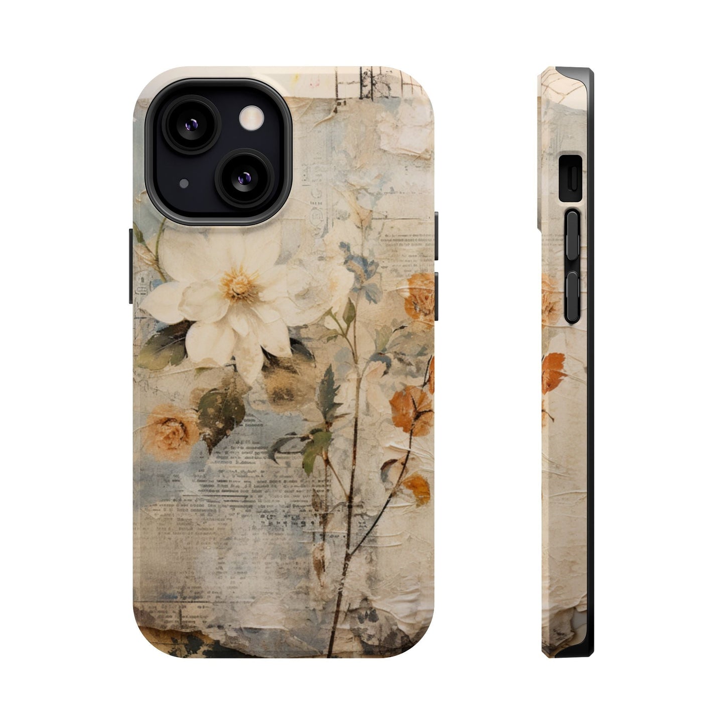 Vintage Floral Collage - MagSafe iPhone Case, Elegant & Protective - BOGO Cases