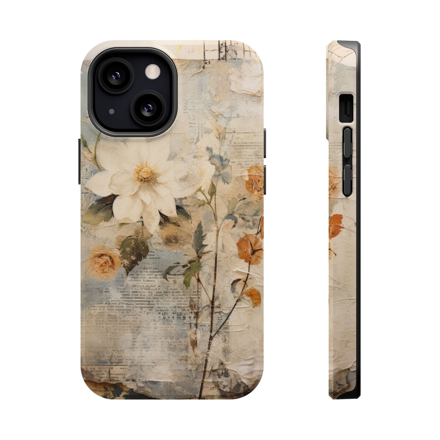 Vintage Floral Collage - MagSafe iPhone Case, Elegant & Protective - BOGO Cases