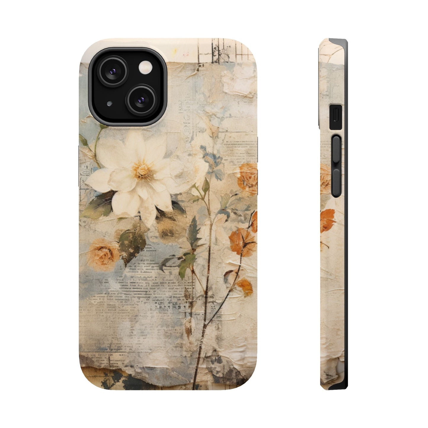 Vintage Floral Collage - MagSafe iPhone Case, Elegant & Protective - BOGO Cases