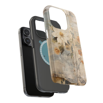 Vintage Floral Collage - MagSafe iPhone Case, Elegant & Protective - BOGO Cases
