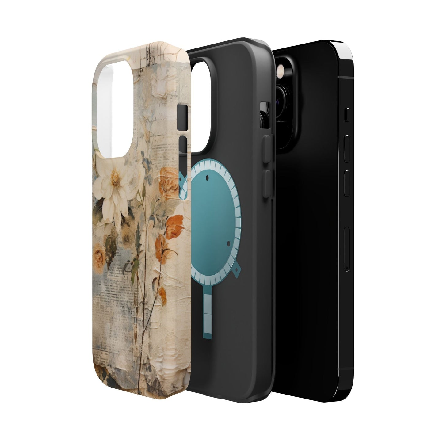 Vintage Floral Collage - MagSafe iPhone Case, Elegant & Protective - BOGO Cases