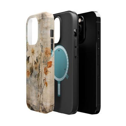 Vintage Floral Collage - MagSafe iPhone Case, Elegant & Protective - BOGO Cases