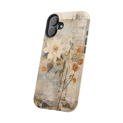 Vintage Floral Collage - MagSafe iPhone Case, Elegant & Protective - BOGO Cases