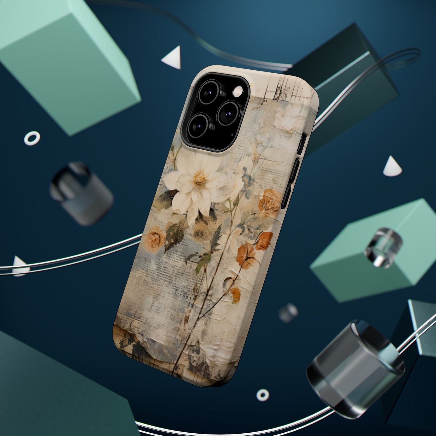 Vintage Floral Collage - MagSafe iPhone Case, Elegant & Protective - BOGO Cases