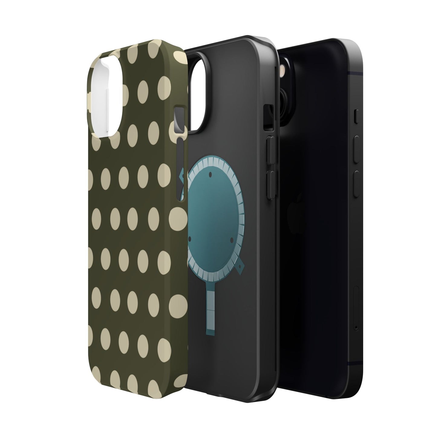 Vintage Green & Cream Polka Dots – MagSafe iPhone Case - BOGO Cases