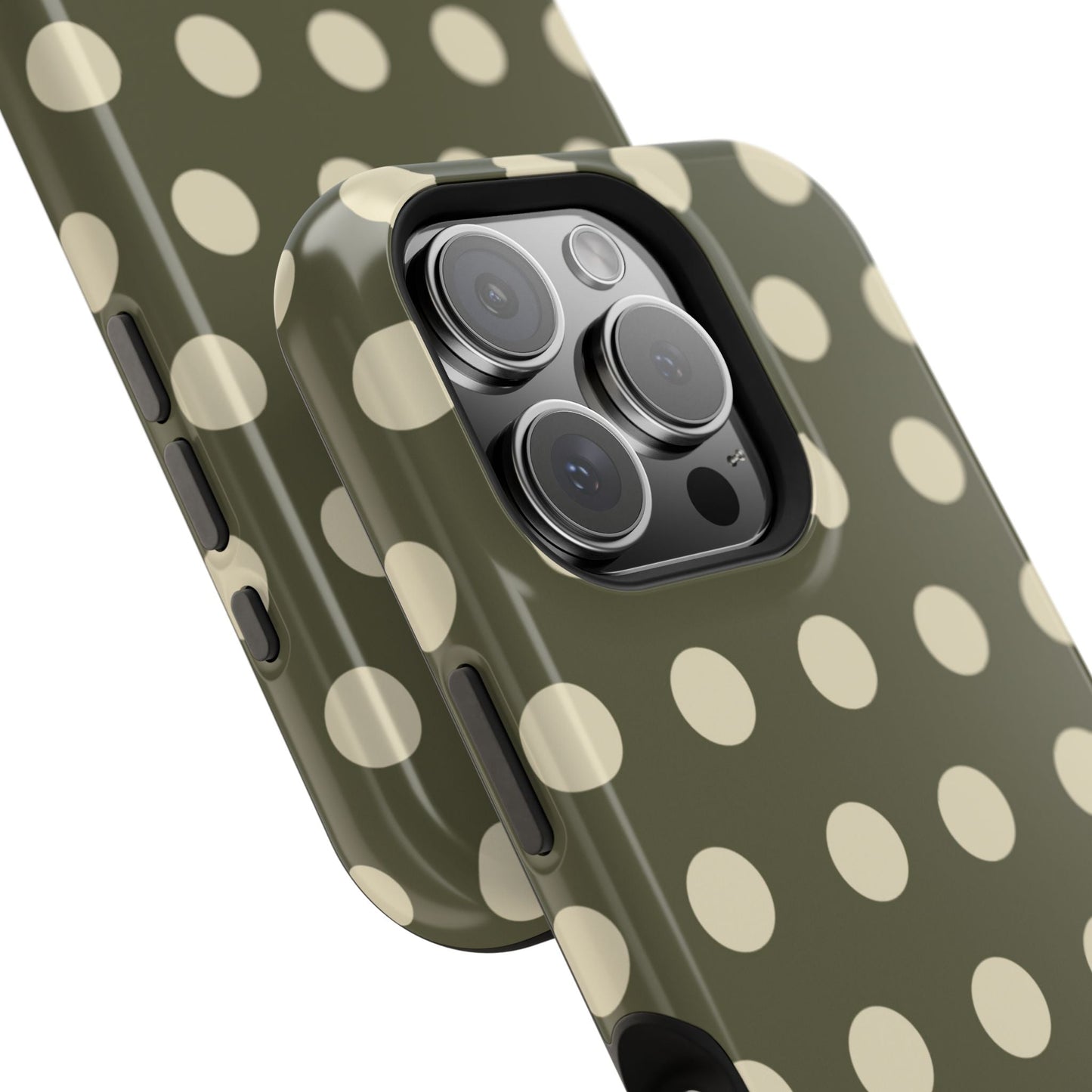 Vintage Green & Cream Polka Dots – MagSafe iPhone Case - BOGO Cases
