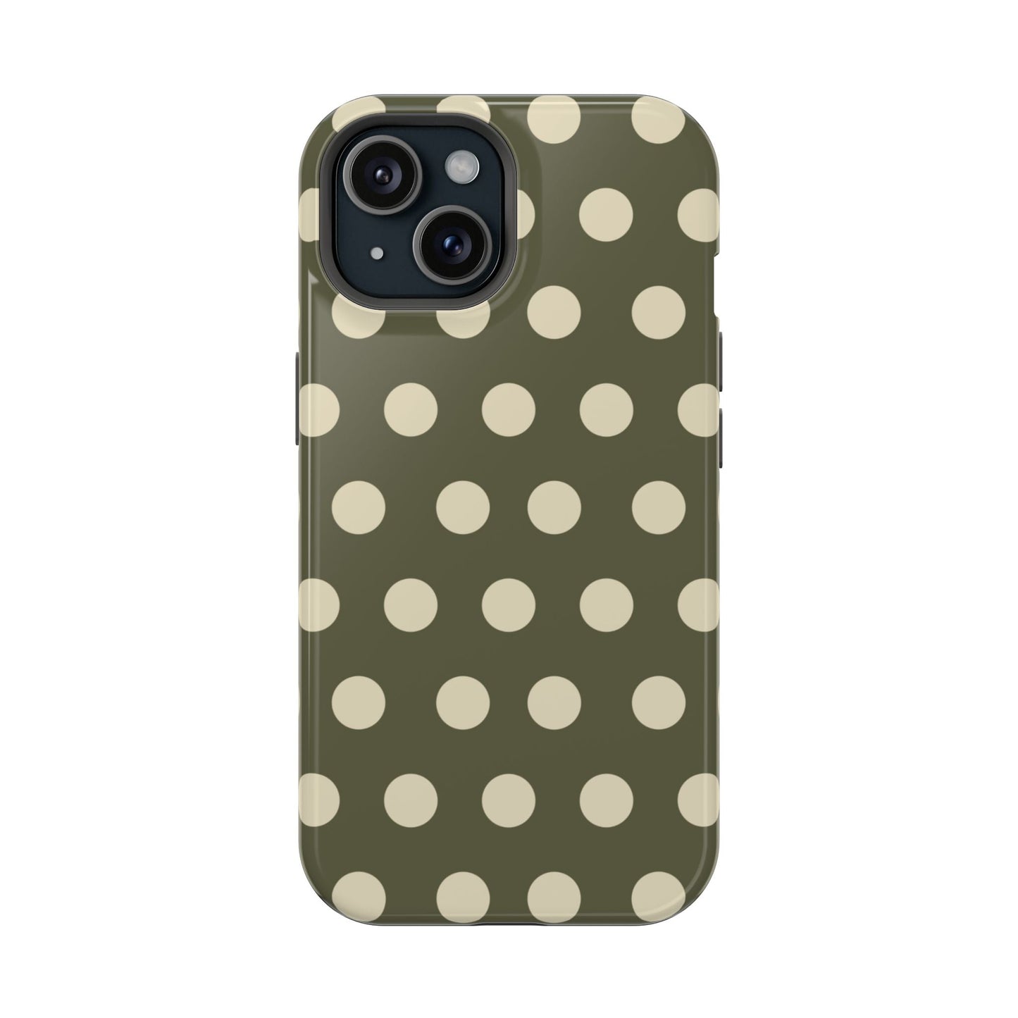 Vintage Green & Cream Polka Dots – MagSafe iPhone Case - BOGO Cases