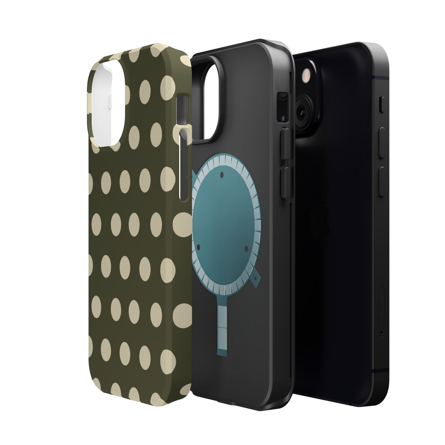 Vintage Green & Cream Polka Dots – MagSafe iPhone Case - BOGO Cases