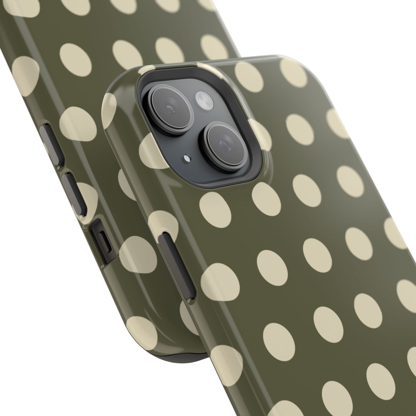 Vintage Green & Cream Polka Dots – MagSafe iPhone Case - BOGO Cases