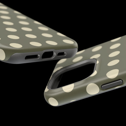 Vintage Green & Cream Polka Dots – MagSafe iPhone Case - BOGO Cases