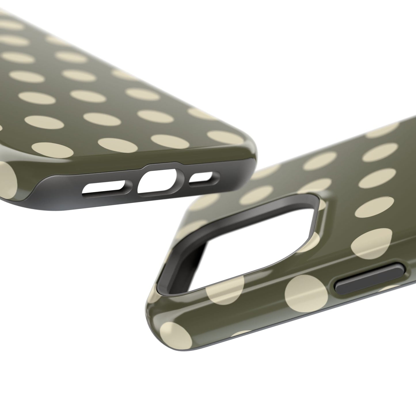 Vintage Green & Cream Polka Dots – MagSafe iPhone Case - BOGO Cases