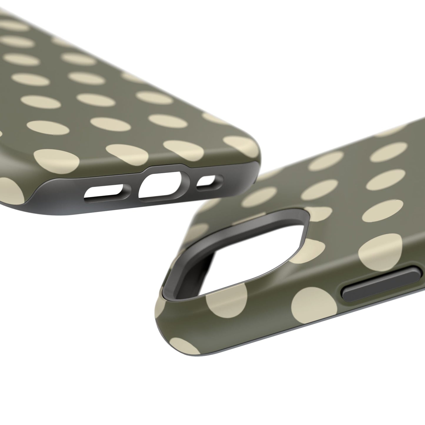 Vintage Green & Cream Polka Dots – MagSafe iPhone Case - BOGO Cases