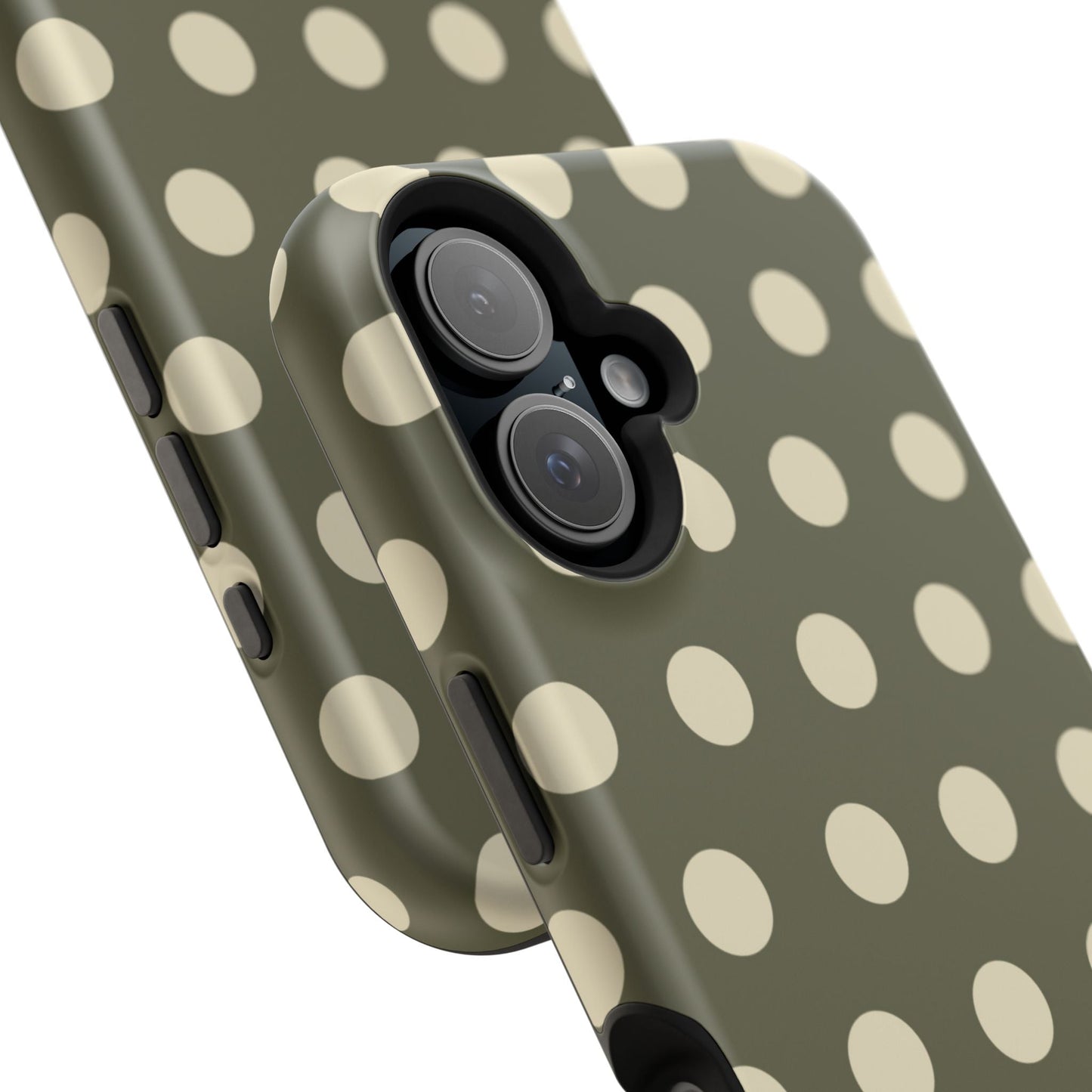 Vintage Green & Cream Polka Dots – MagSafe iPhone Case - BOGO Cases