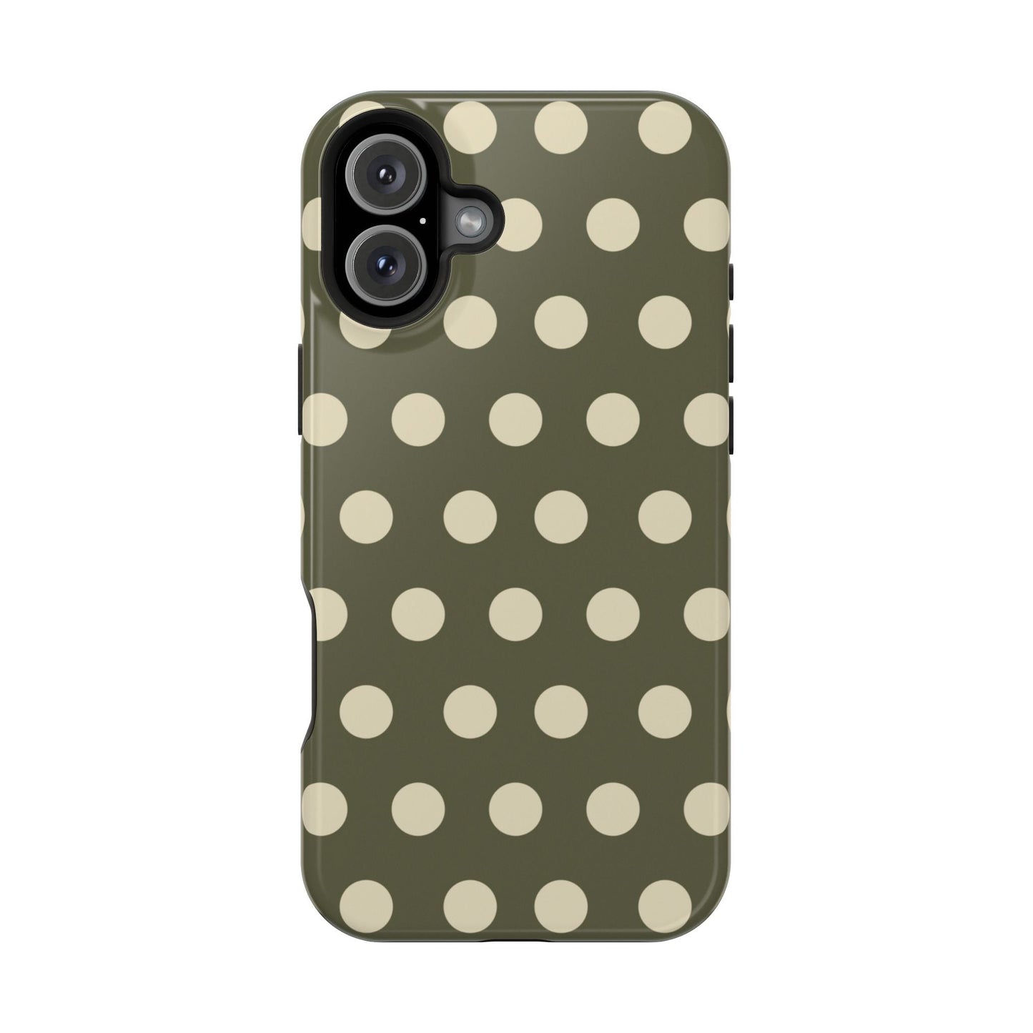 Vintage Green & Cream Polka Dots – MagSafe iPhone Case - BOGO Cases