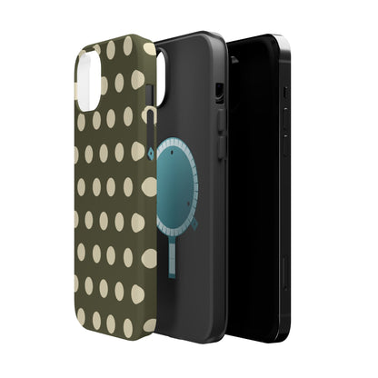 Vintage Green & Cream Polka Dots – MagSafe iPhone Case - BOGO Cases
