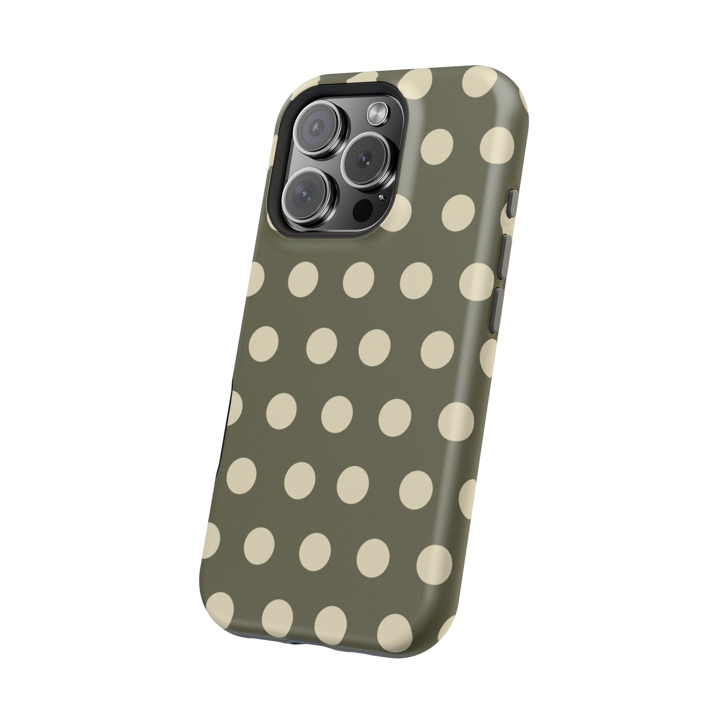 Vintage Green & Cream Polka Dots – MagSafe iPhone Case - BOGO Cases