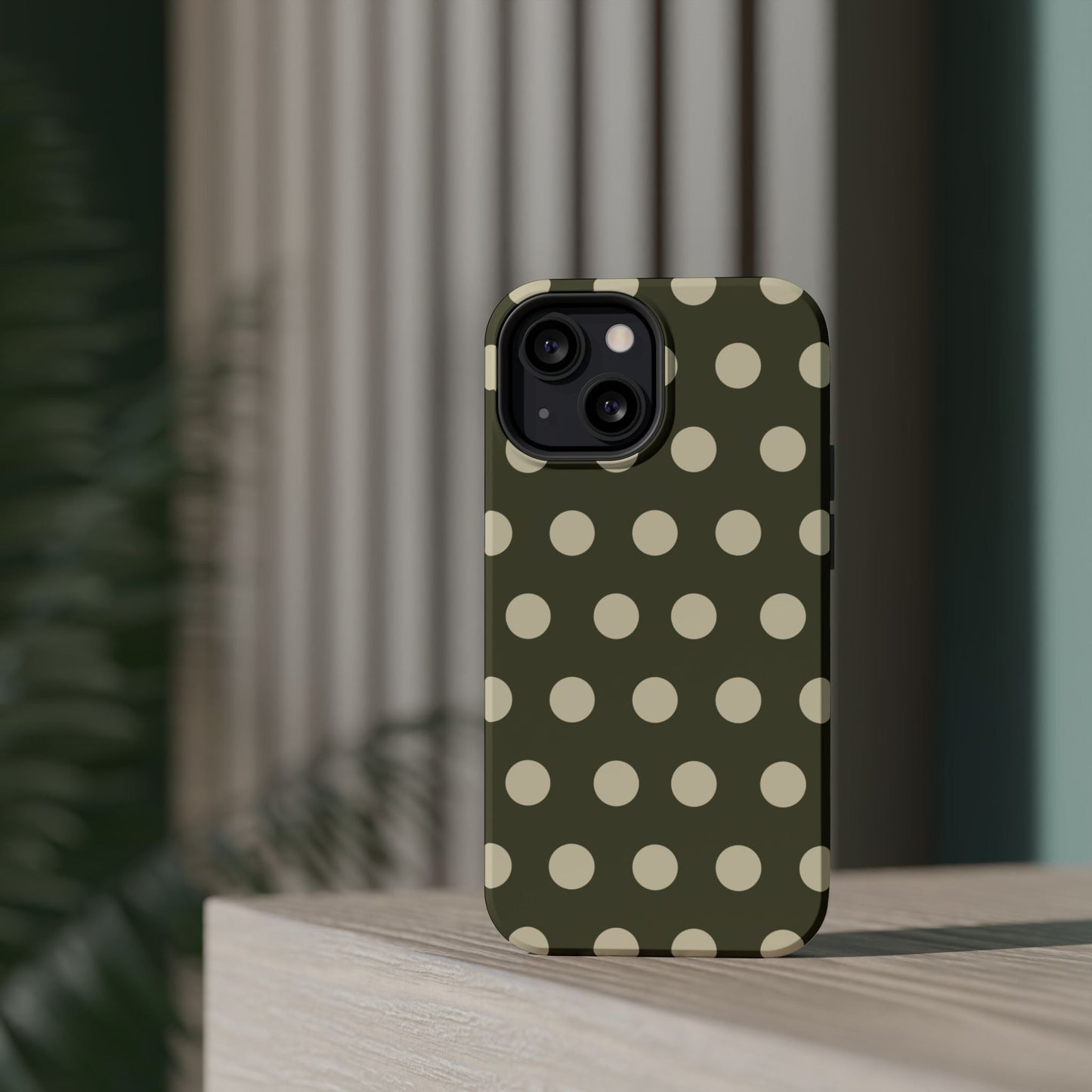 Vintage Green & Cream Polka Dots – MagSafe iPhone Case - BOGO Cases