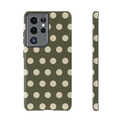 Vintage Green & Cream Polka Dots – Samsung Galaxy Case - BOGO Cases
