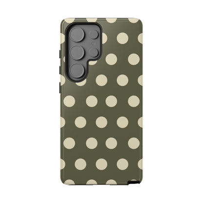 Vintage Green & Cream Polka Dots – Samsung Galaxy Case - BOGO Cases