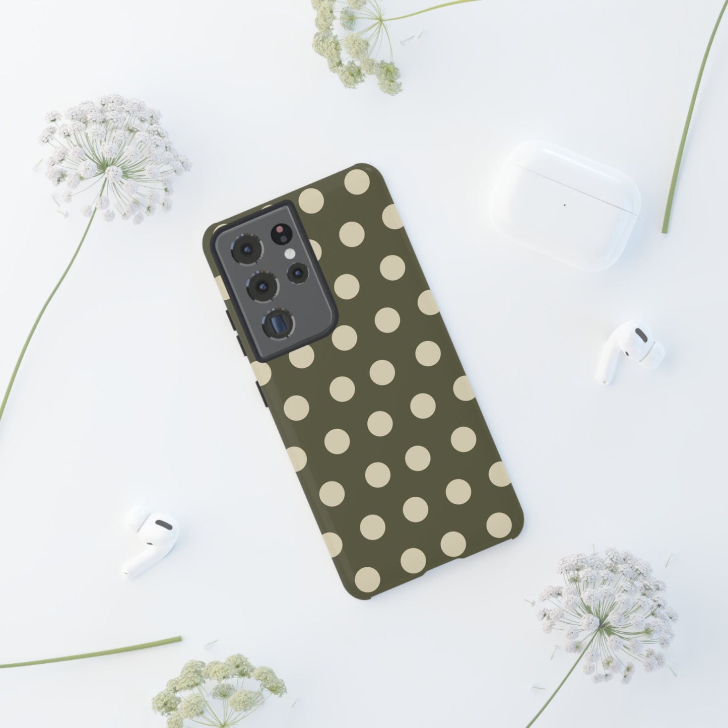 Vintage Green & Cream Polka Dots – Samsung Galaxy Case - BOGO Cases