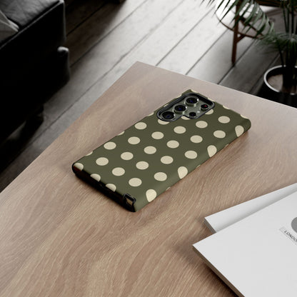 Vintage Green & Cream Polka Dots – Samsung Galaxy Case - BOGO Cases