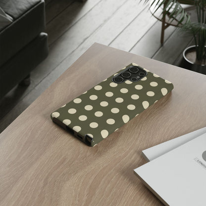 Vintage Green & Cream Polka Dots – Samsung Galaxy Case - BOGO Cases