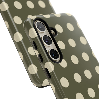 Vintage Green & Cream Polka Dots – Samsung Galaxy Case - BOGO Cases