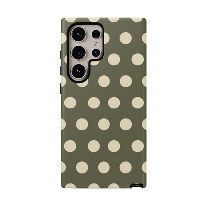 Vintage Green & Cream Polka Dots – Samsung Galaxy Case - BOGO Cases