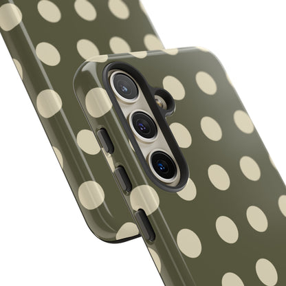 Vintage Green & Cream Polka Dots – Samsung Galaxy Case - BOGO Cases