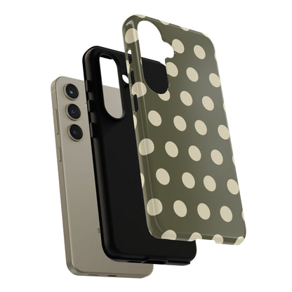 Vintage Green & Cream Polka Dots – Samsung Galaxy Case - BOGO Cases
