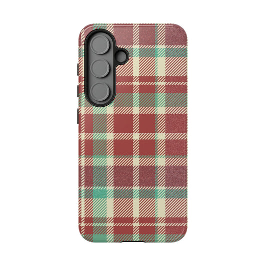 Vintage Plaid in Red & Cream – Samsung Galaxy Case with Timeless Style - BOGO Cases