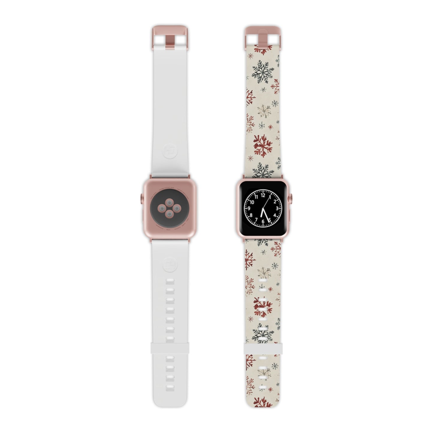 Vintage Red and Gray Snowflake Pattern Apple Watch Band - BOGO Cases