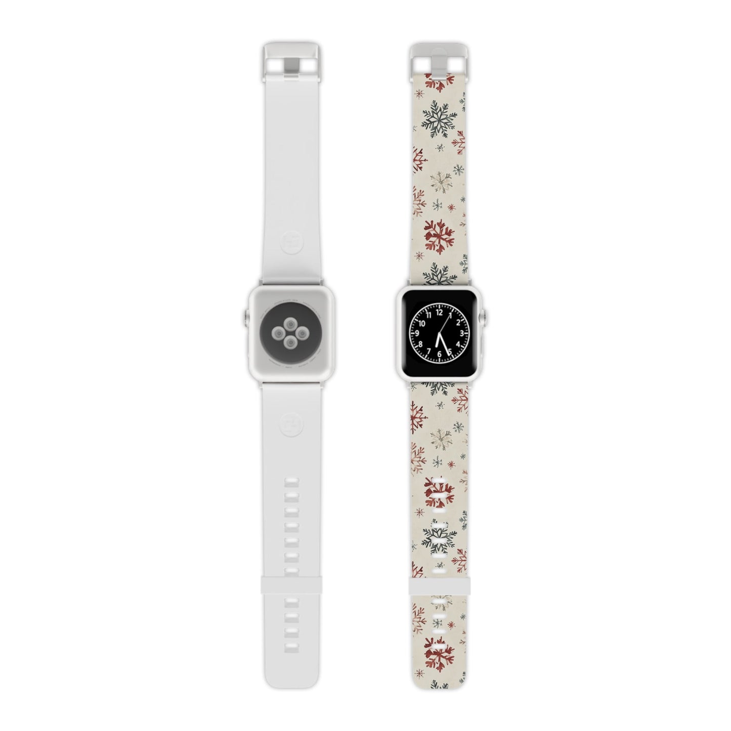 Vintage Red and Gray Snowflake Pattern Apple Watch Band - BOGO Cases