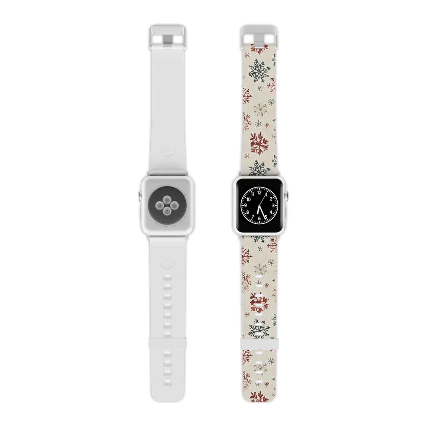 Vintage Red and Gray Snowflake Pattern Apple Watch Band - BOGO Cases