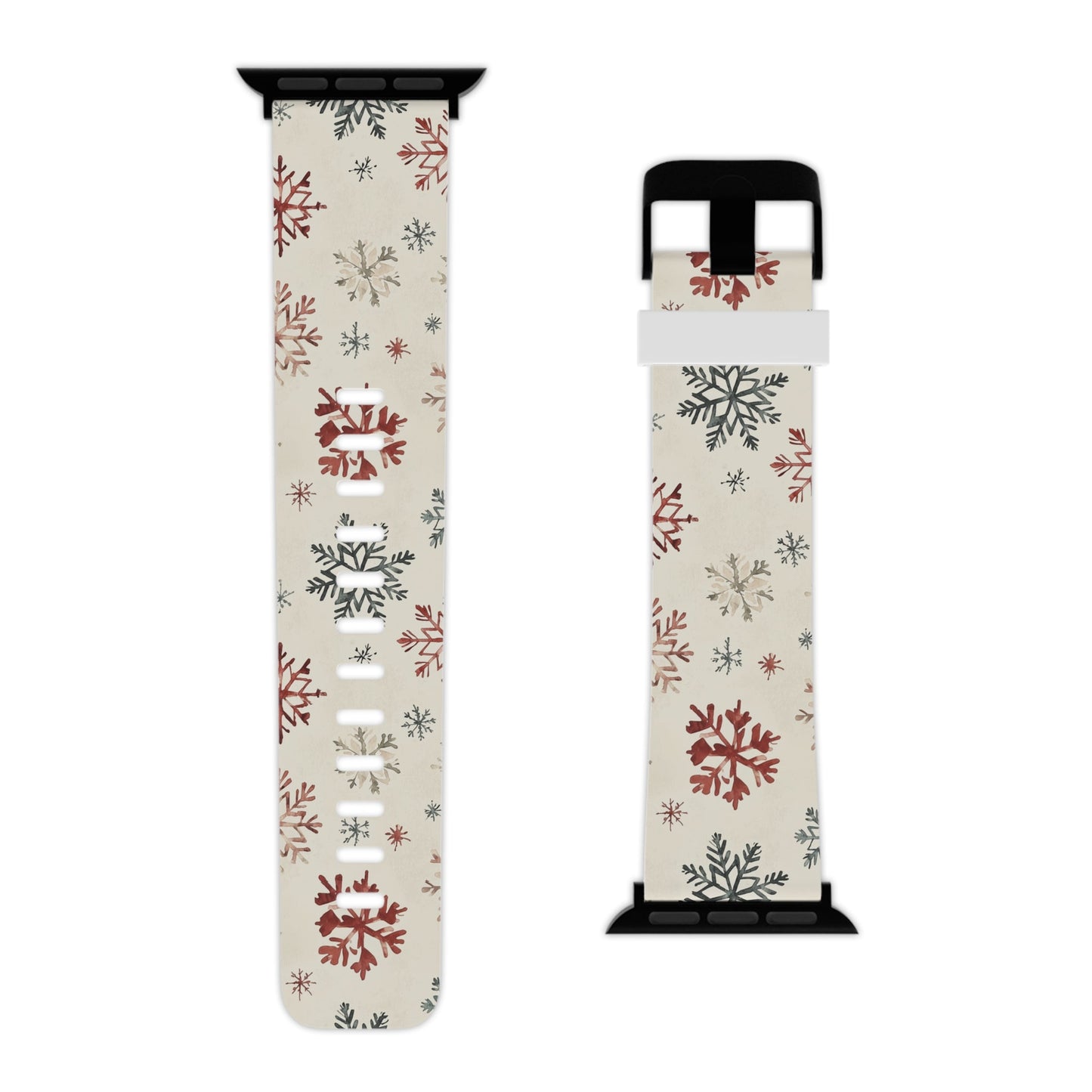 Vintage Red and Gray Snowflake Pattern Apple Watch Band - BOGO Cases