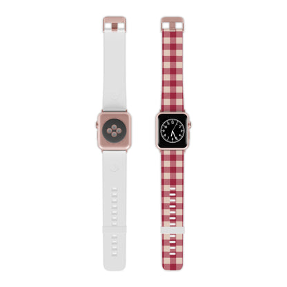 Vintage Red Gingham Check  Apple Watch Band - BOGO Cases