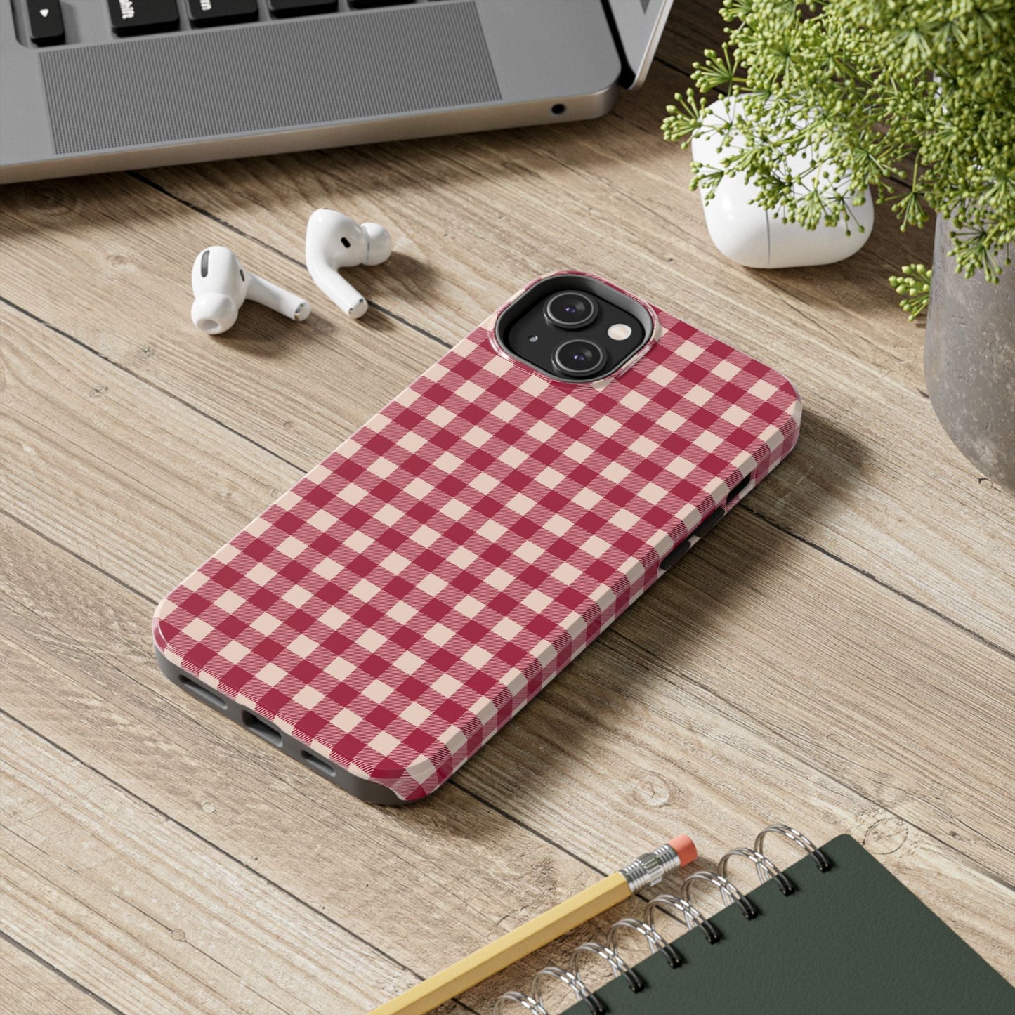 Vintage Red Gingham Check – iPhone Series Case - BOGO Cases