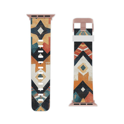 Vintage Southwestern Diamond Apple Watch Band | Rustic Tribal Design - BOGO Cases