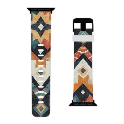 Vintage Southwestern Diamond Apple Watch Band | Rustic Tribal Design - BOGO Cases