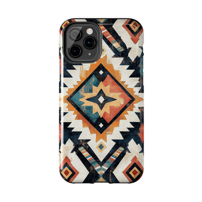 Vintage Southwestern Diamond Tough iPhone Case – Rustic Tribal Design, Dual - Layer Protection - BOGO Cases