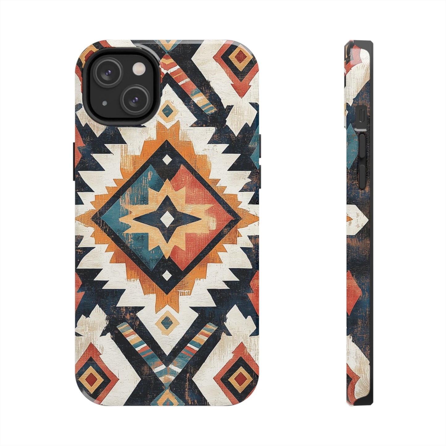 Vintage Southwestern Diamond Tough iPhone Case – Rustic Tribal Design, Dual - Layer Protection - BOGO Cases