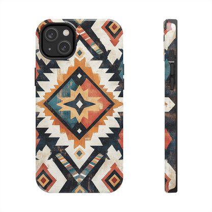 Vintage Southwestern Diamond Tough iPhone Case – Rustic Tribal Design, Dual - Layer Protection - BOGO Cases