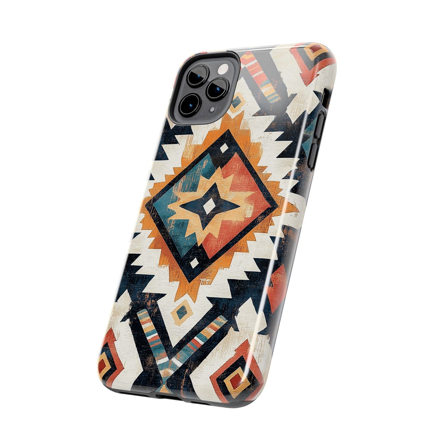 Vintage Southwestern Diamond Tough iPhone Case – Rustic Tribal Design, Dual - Layer Protection - BOGO Cases